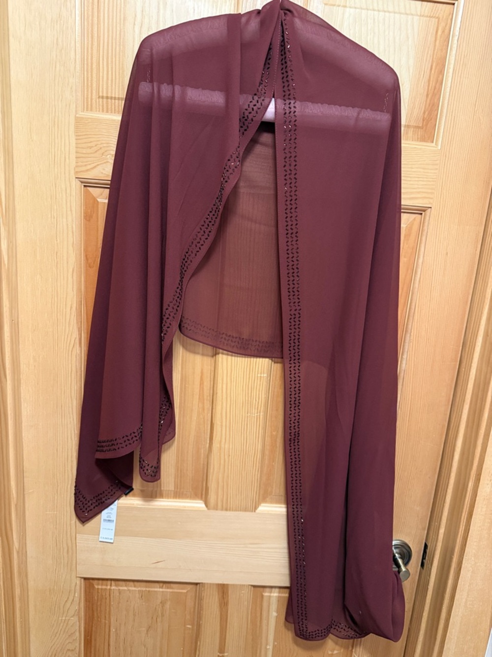 White House Black Market Deep Garnet Beaded Scarf